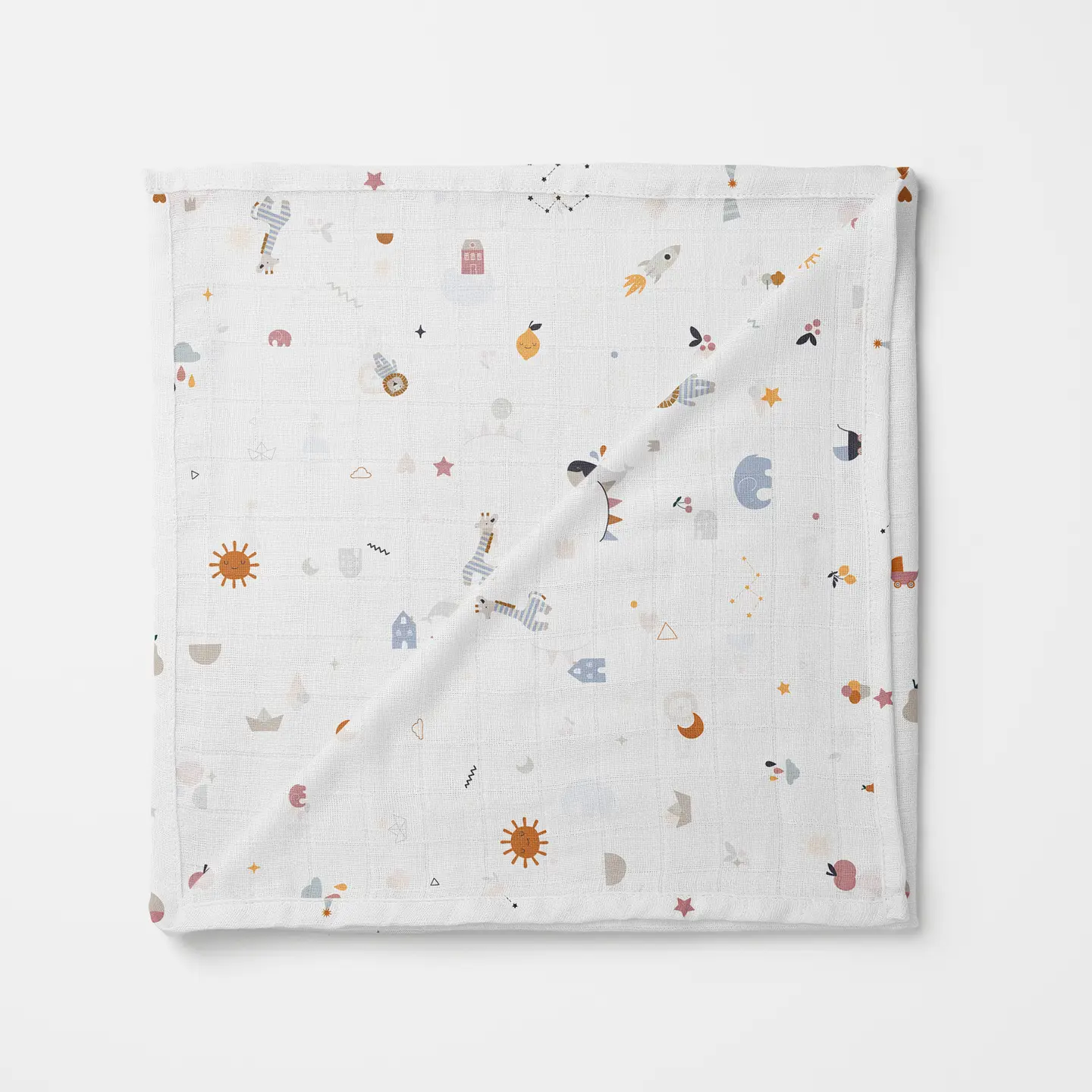 Bamboo baby swaddle blanket, signature print - Image 3