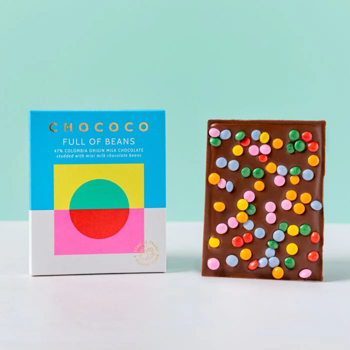 Full of Beans 47% Milk Chocolate Bar with mini chocolate beans Chococo - Image 4