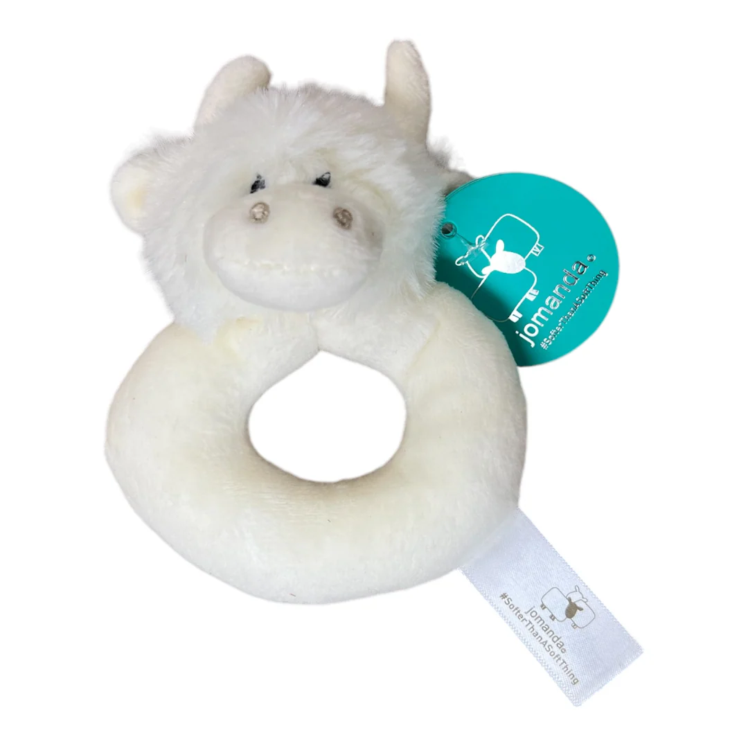 Highland cow baby rattle