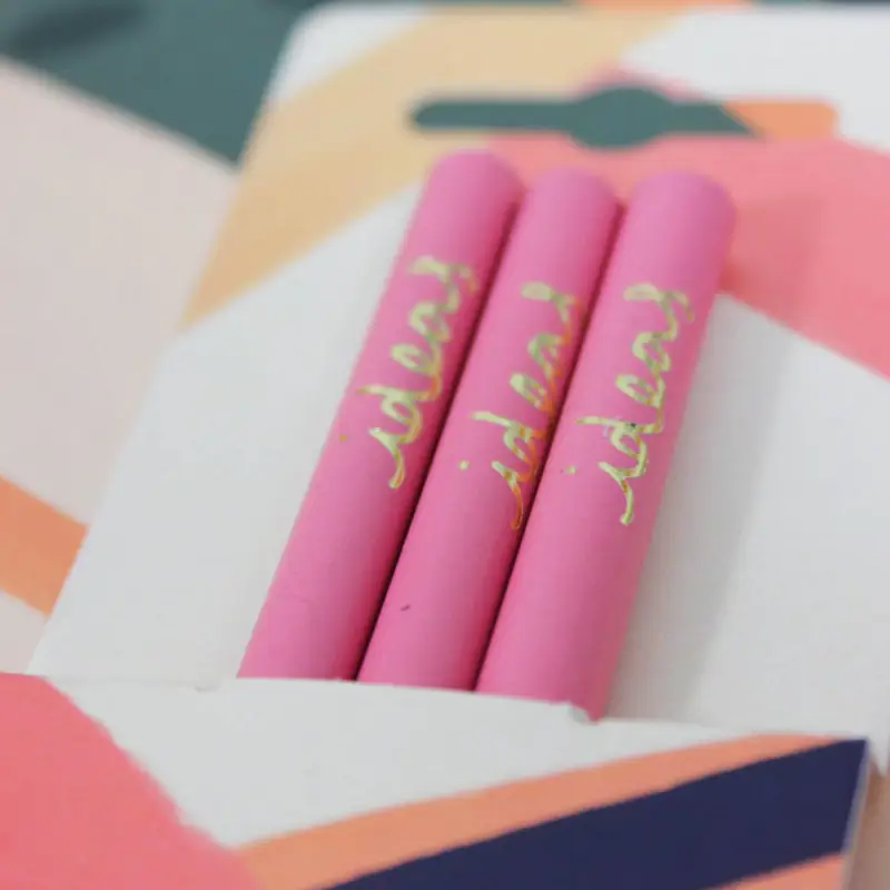 Pencils pack of 3 recycled - ideas pink & orchid - Image 3