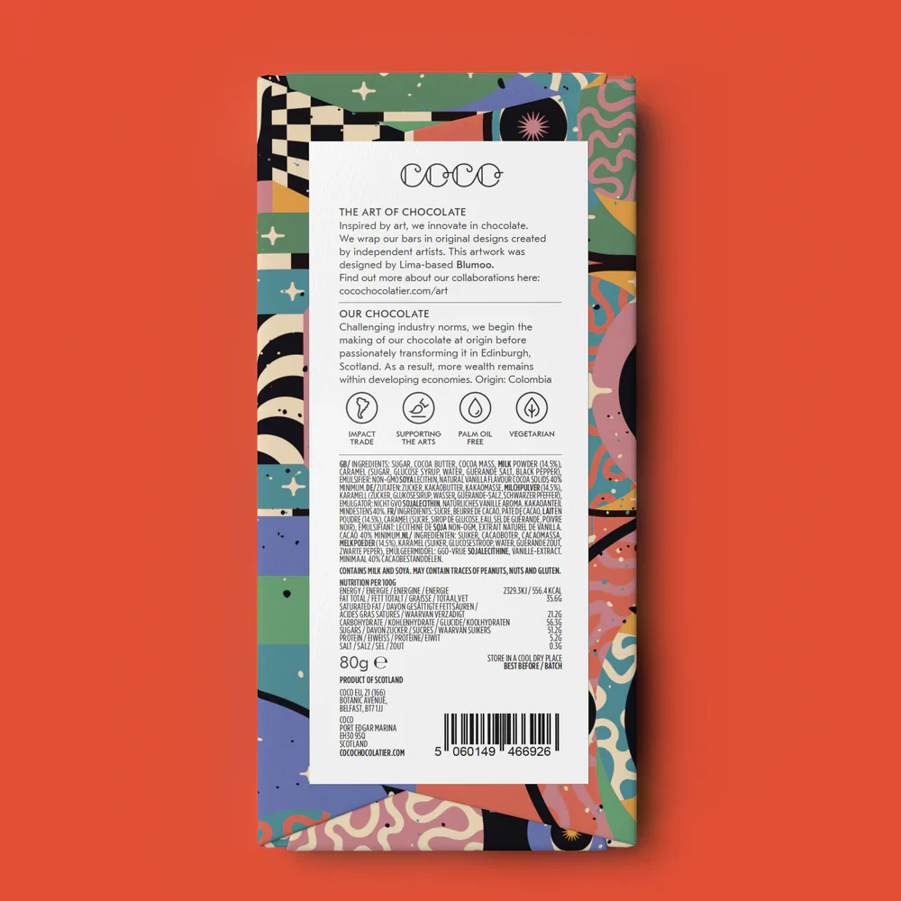 Salt & pepper caramel milk chocolate 80g - Image 2