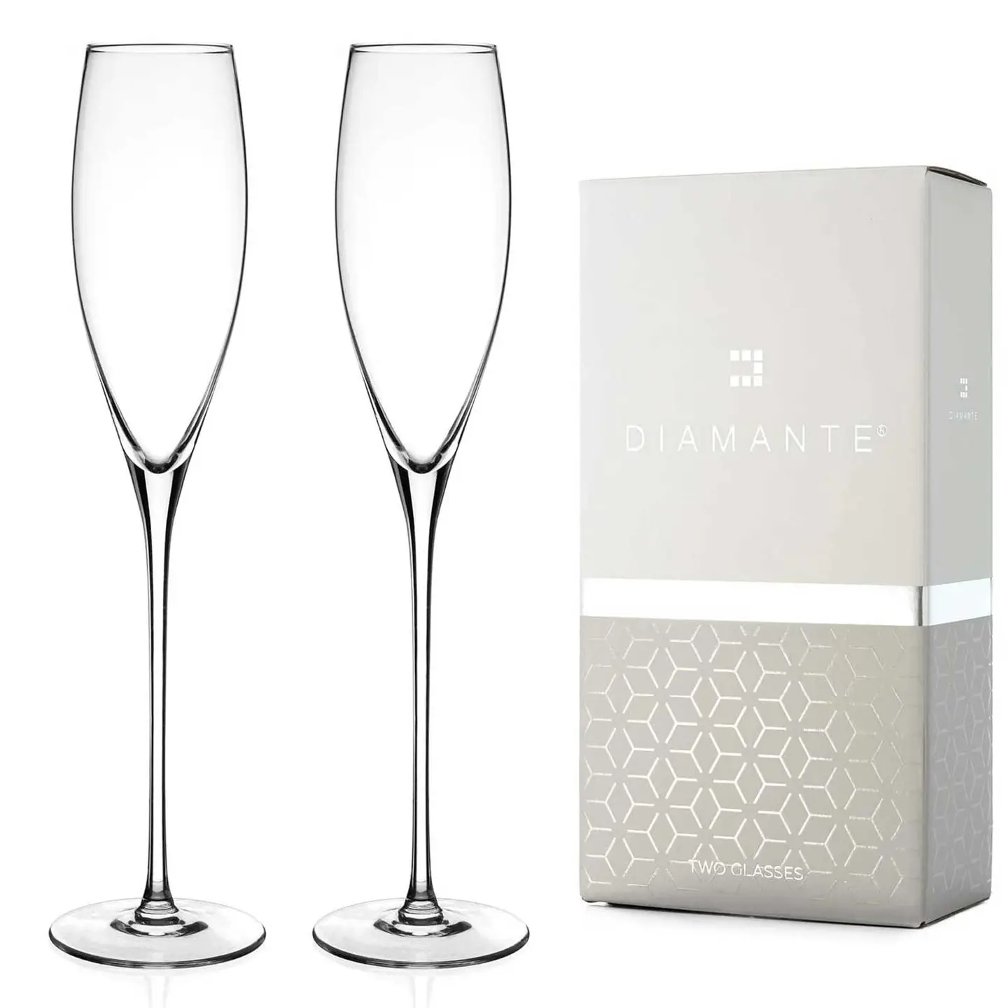 Two elegance champagne flute glasses